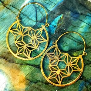 Tribal Boho Brass/Gold Geometric Earrings